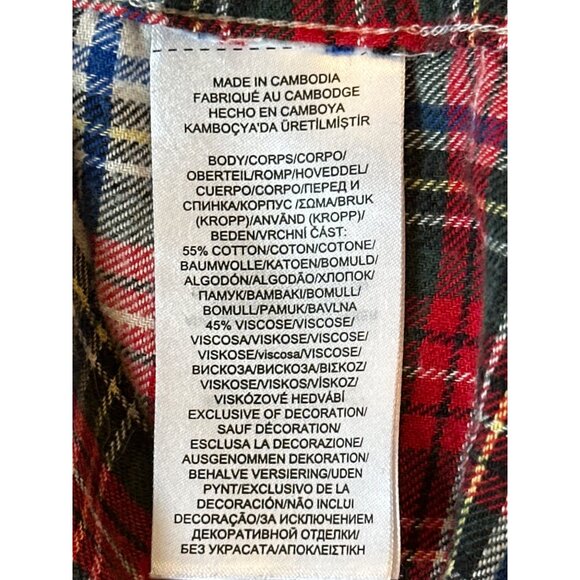 Lauren Ralph Lauren Cotton Viscose Plaid Printed Pajama Button up Shirt Size Sma - Picture 4 of 7